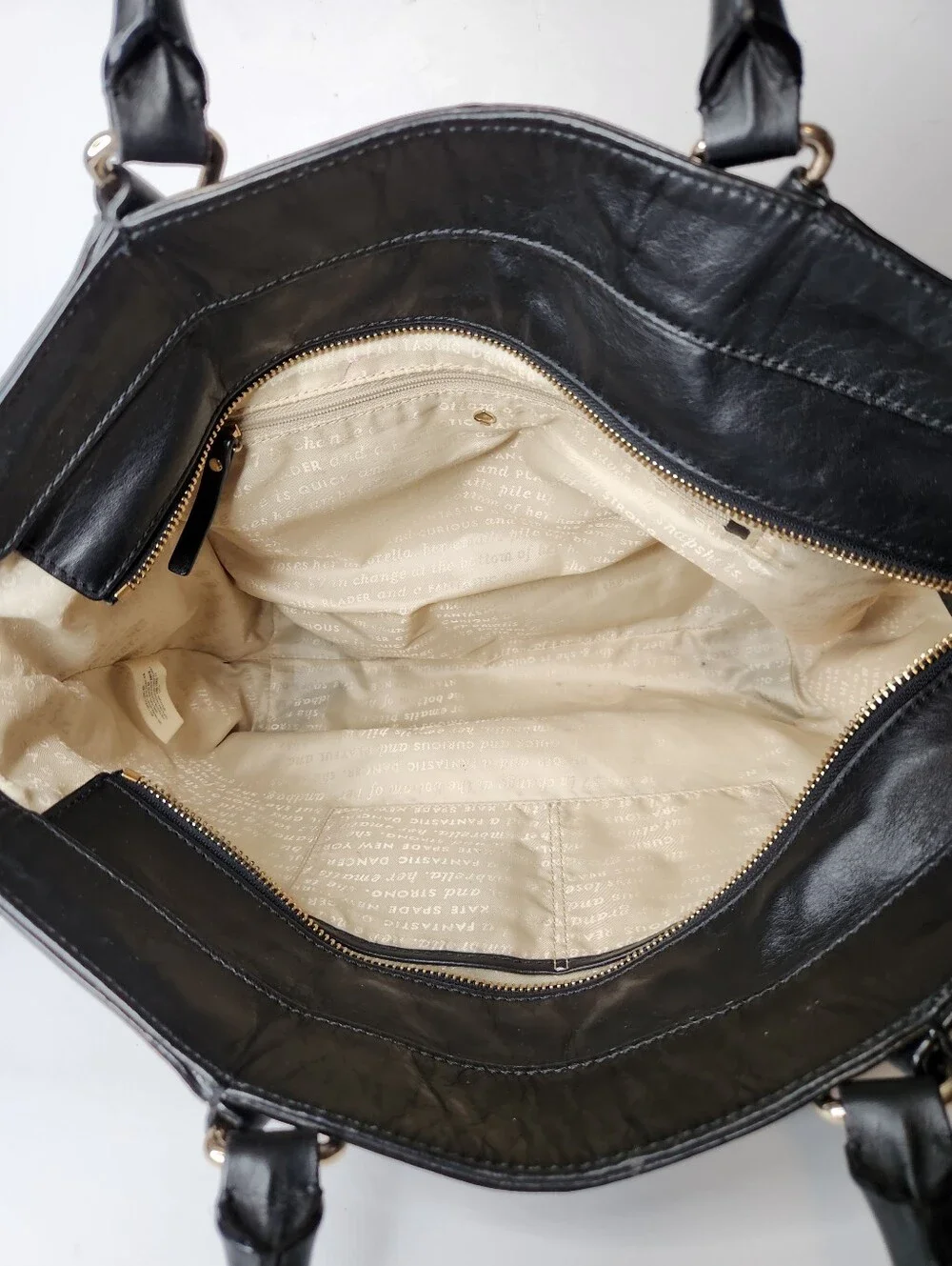 Kate Spade Hamilton Heights Canteen Black Leather Shoulder Bag Gold Hardware
